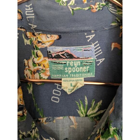 Reyn Spooner Men's Aloha Hawaiian Medium Hula Girls Upena Niu Poi Hana - Picture 3 of 6